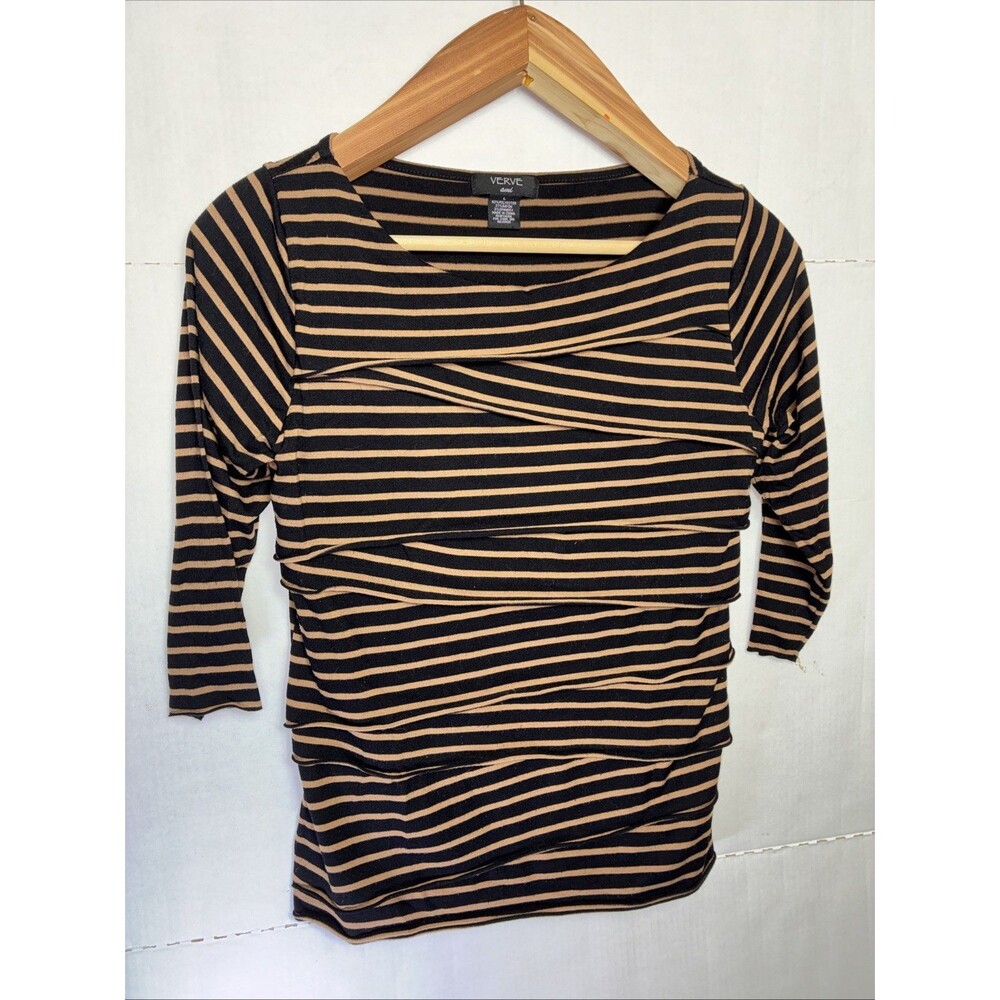 Verve Ami Women’s Large Striped Half Sleeve Top Knit Casual Striped Tee Blouse